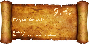 Fogas Arnold névjegykártya