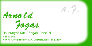 arnold fogas business card